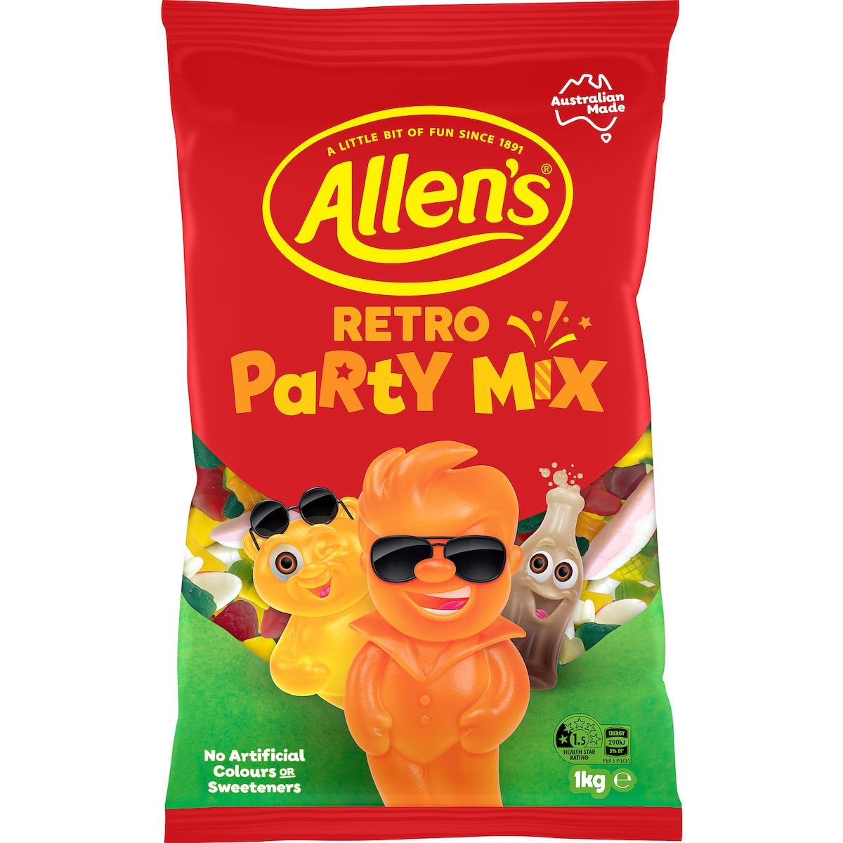 Allens Retro Party Mix Lollies Bulk Bag 1kg