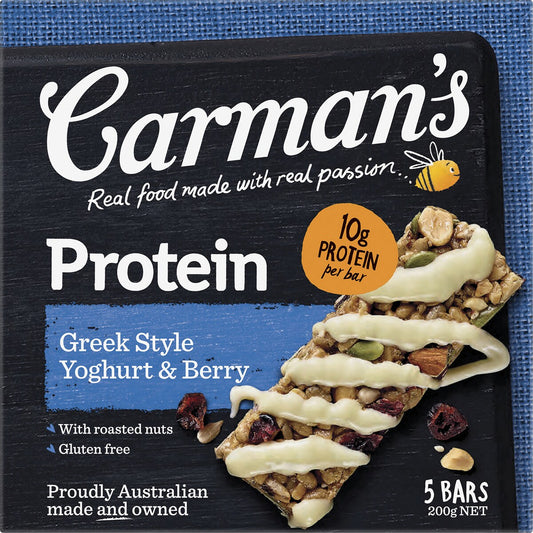Carmans Protein Bars Greek Style Yoghurt & Berry 5 pack