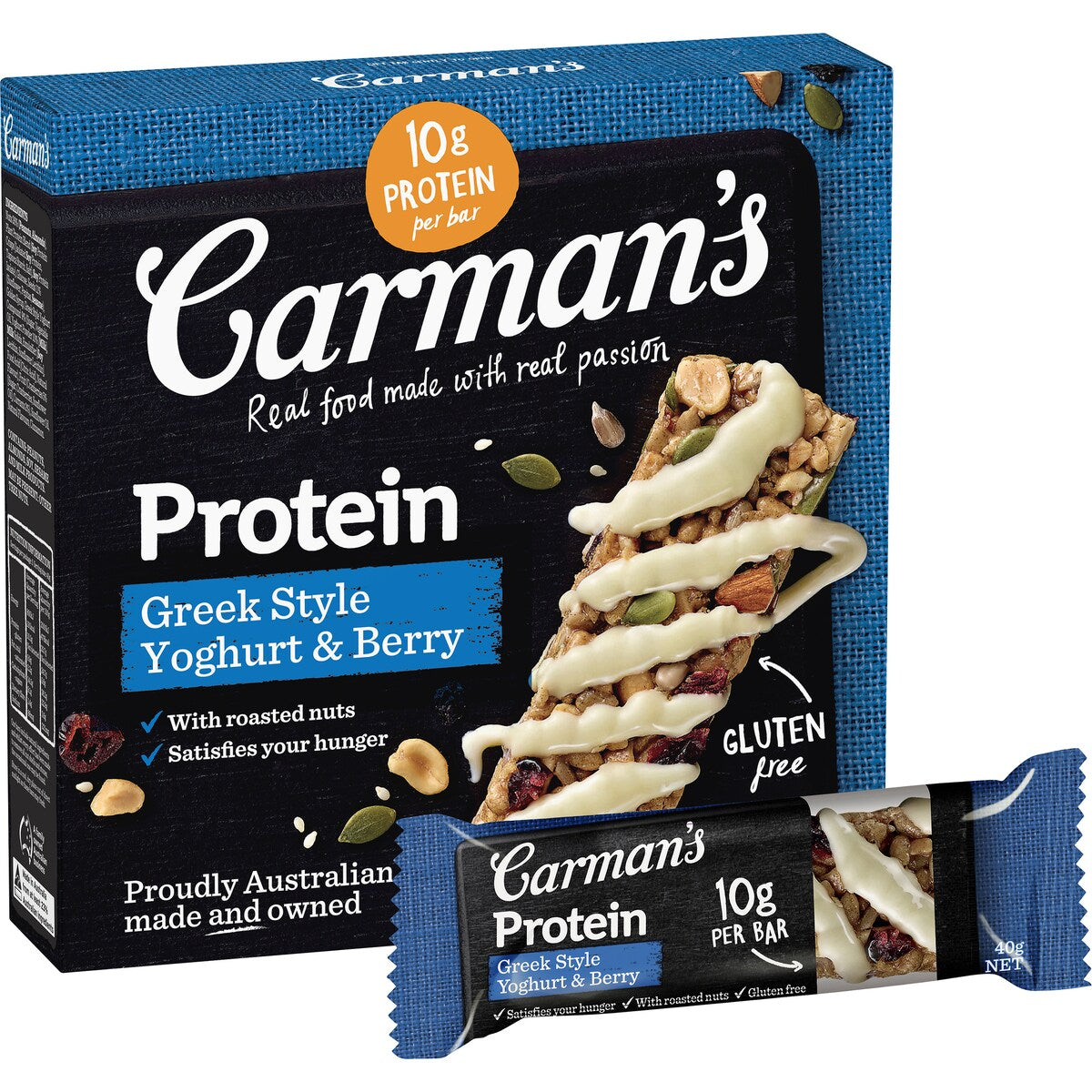 Carmans Protein Bars Greek Style Yoghurt & Berry 5 pack