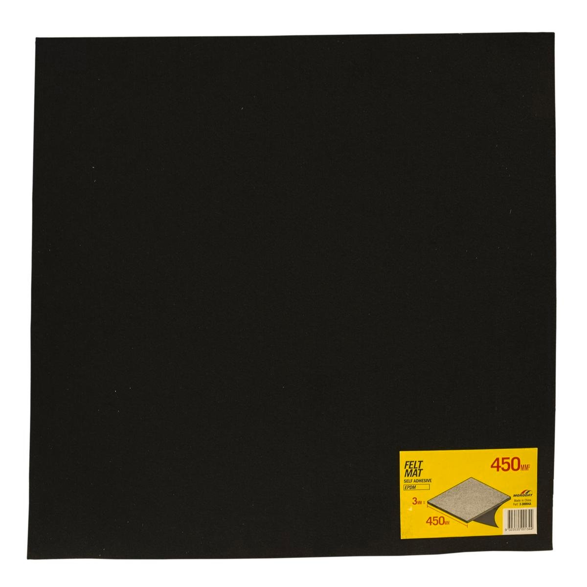 Moroday Felt Mat 450x450x3mm Self Adhesive Black Easy Installation