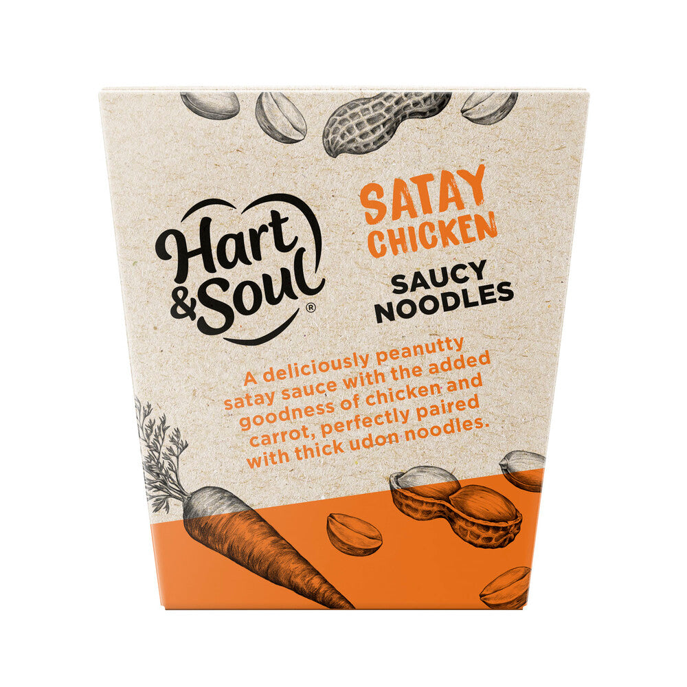 Hart & Soul Saucy Noodles Ready Meal Satay Chicken - 330 GRAM