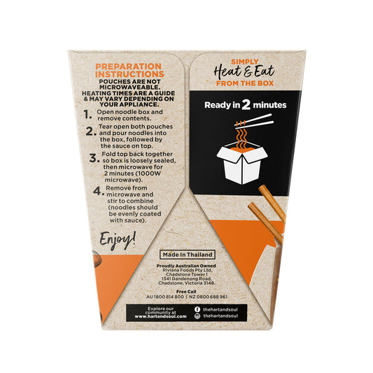 Hart & Soul Saucy Noodles Ready Meal Satay Chicken - 330 GRAM