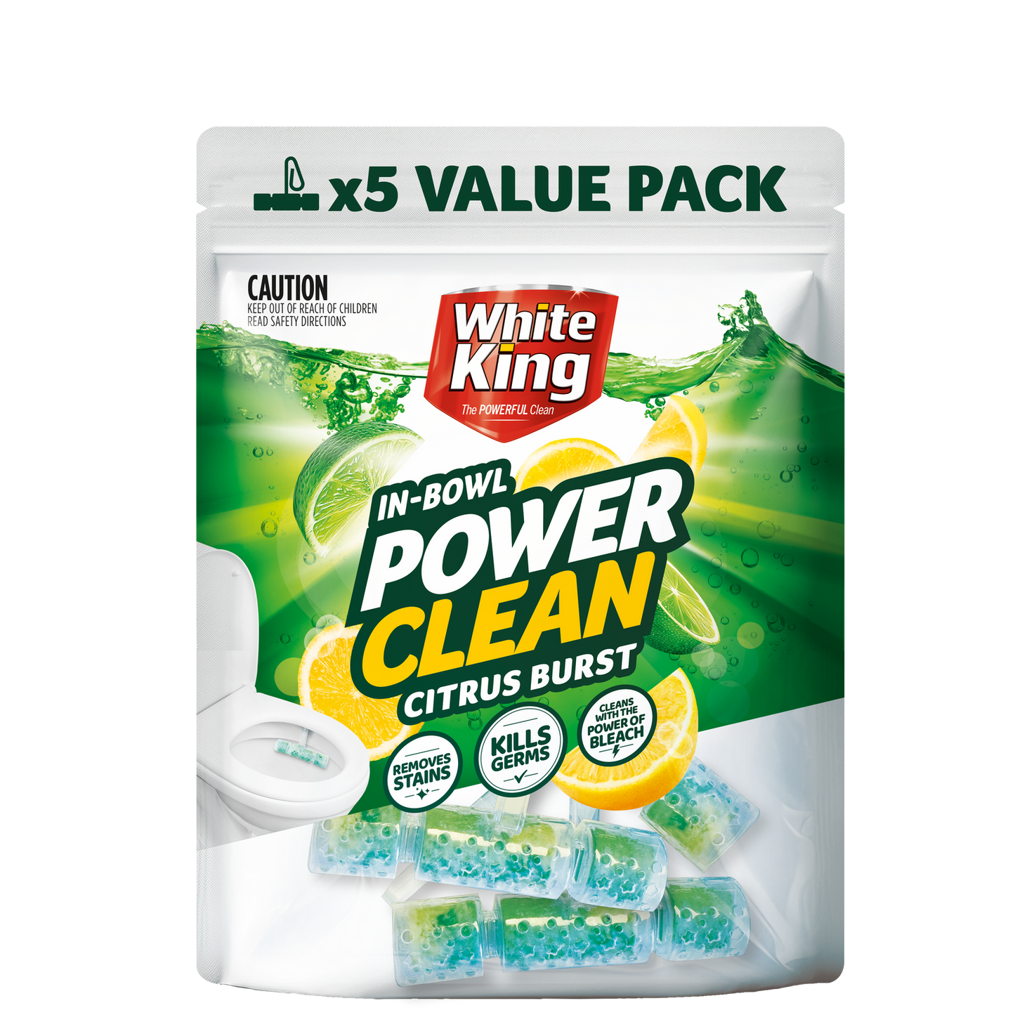 White King Power Clean Toilet Cleaner - 5 Pack
