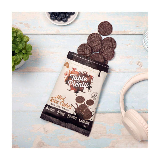 Table Of Plenty Share Topped Mini Rice Cakes Dark Chocolate - 60g