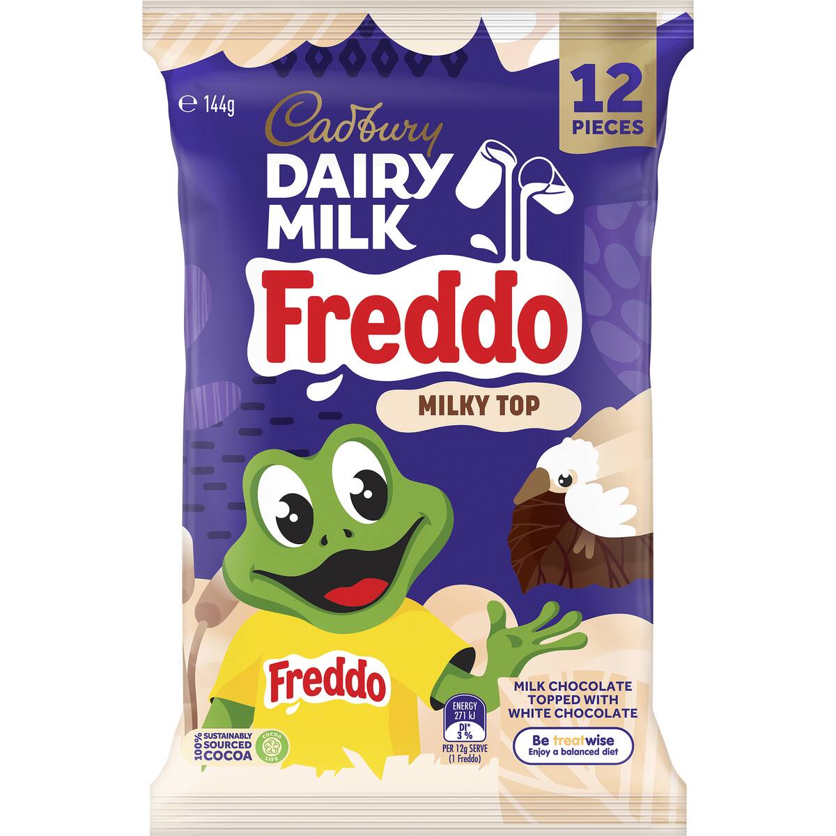 Cadbury Dairy Milk Chocolate Freddo Milky Top 12 Pack 144g