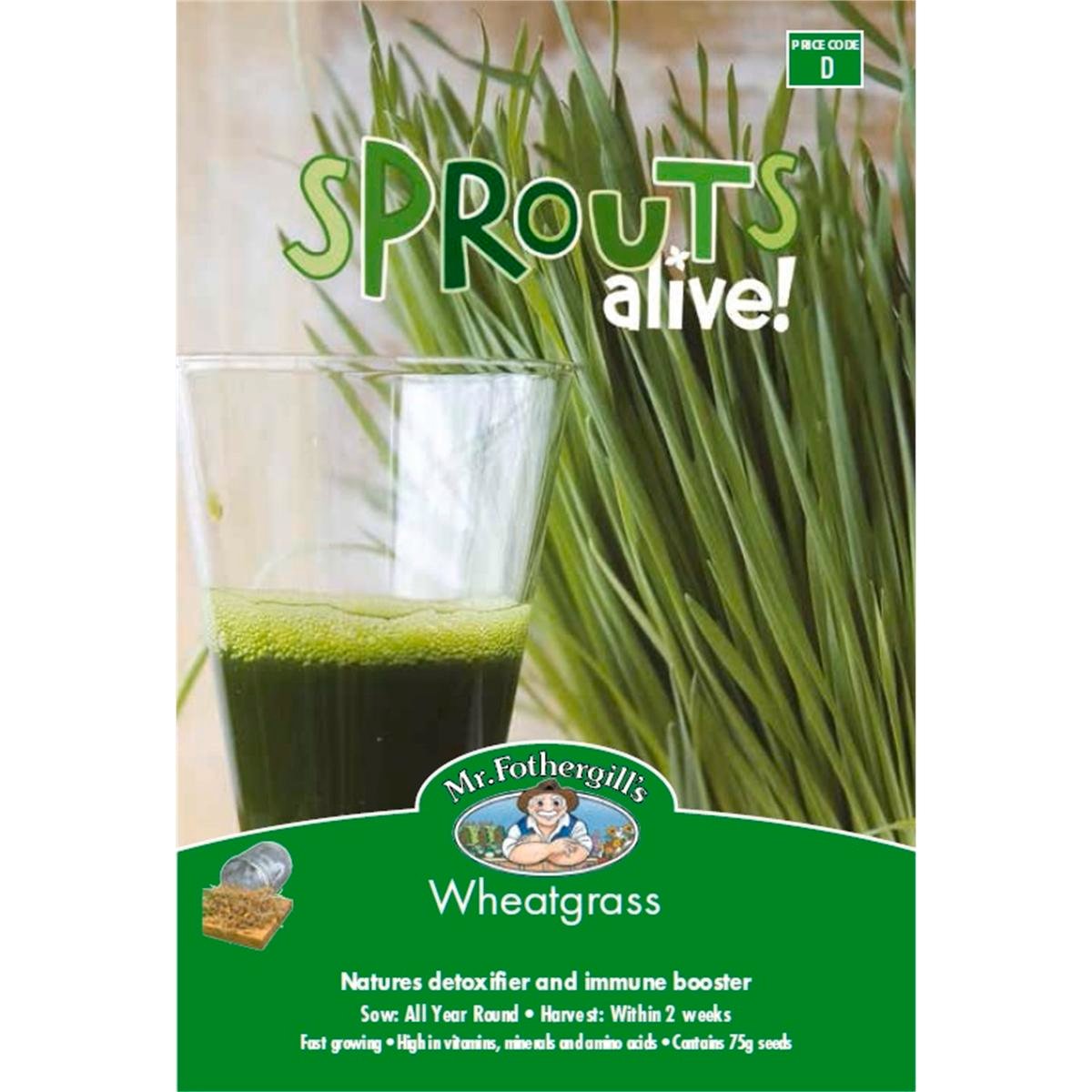 Mr Fothergill Wheatgrass Seeds 75mm Superfood Detoxifier Immune Booster