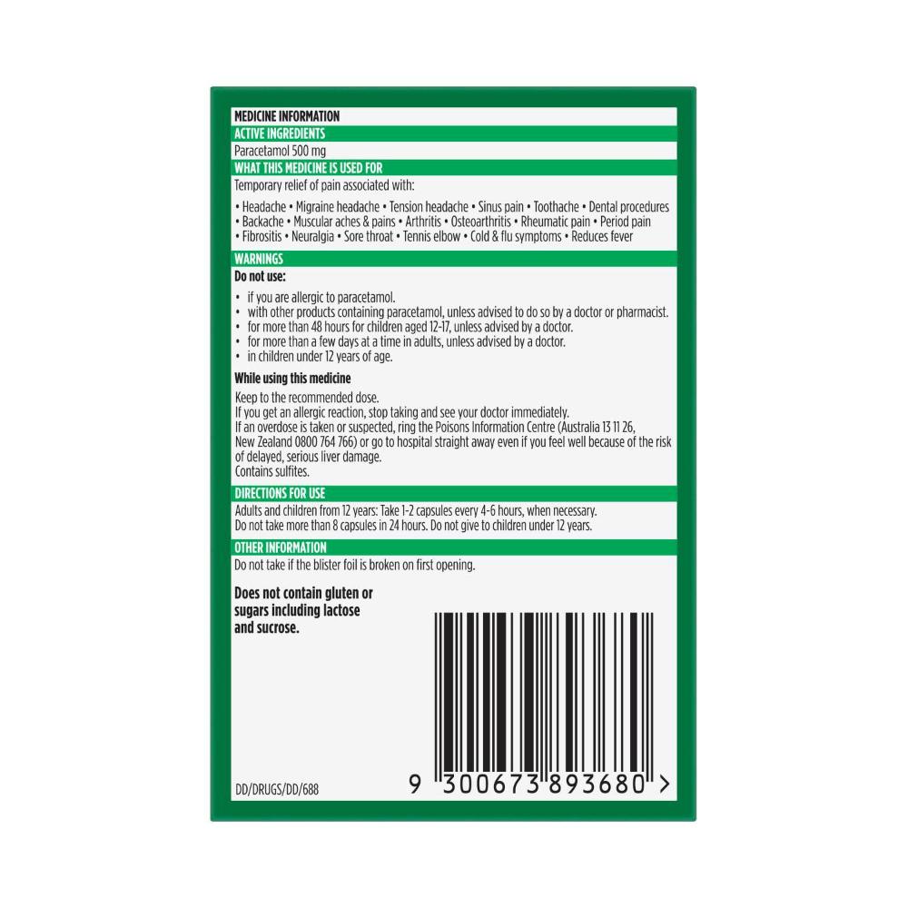 Panadol Liquid Paracetamol Pain Relief Capsules - 16 Pack