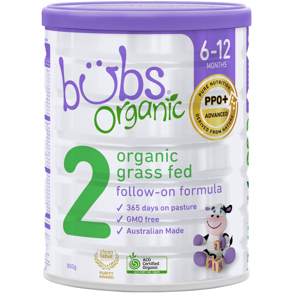 Bubs Organic Grass Fed Follow On Formula Stage 2 800g