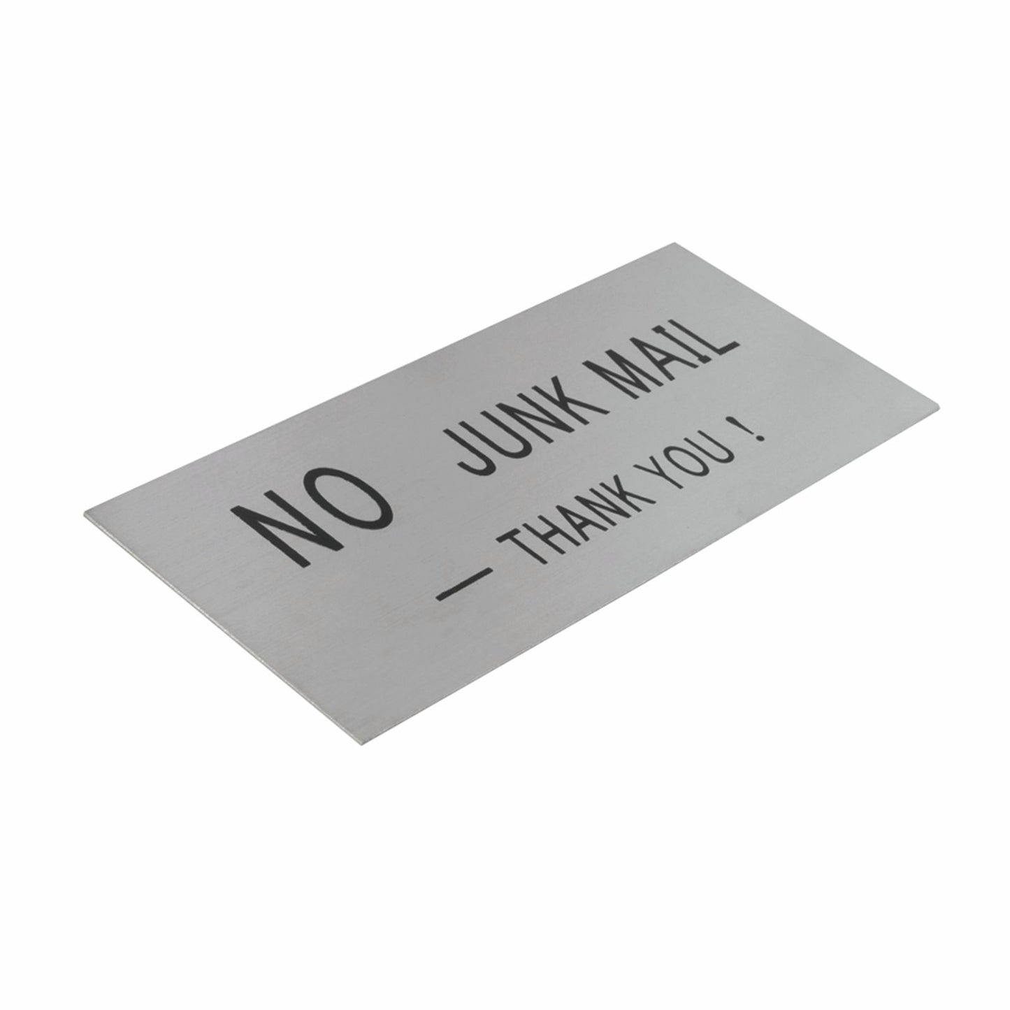 Sandleford Stainless Steel No Junk Mail Sign - 140 x 65mm