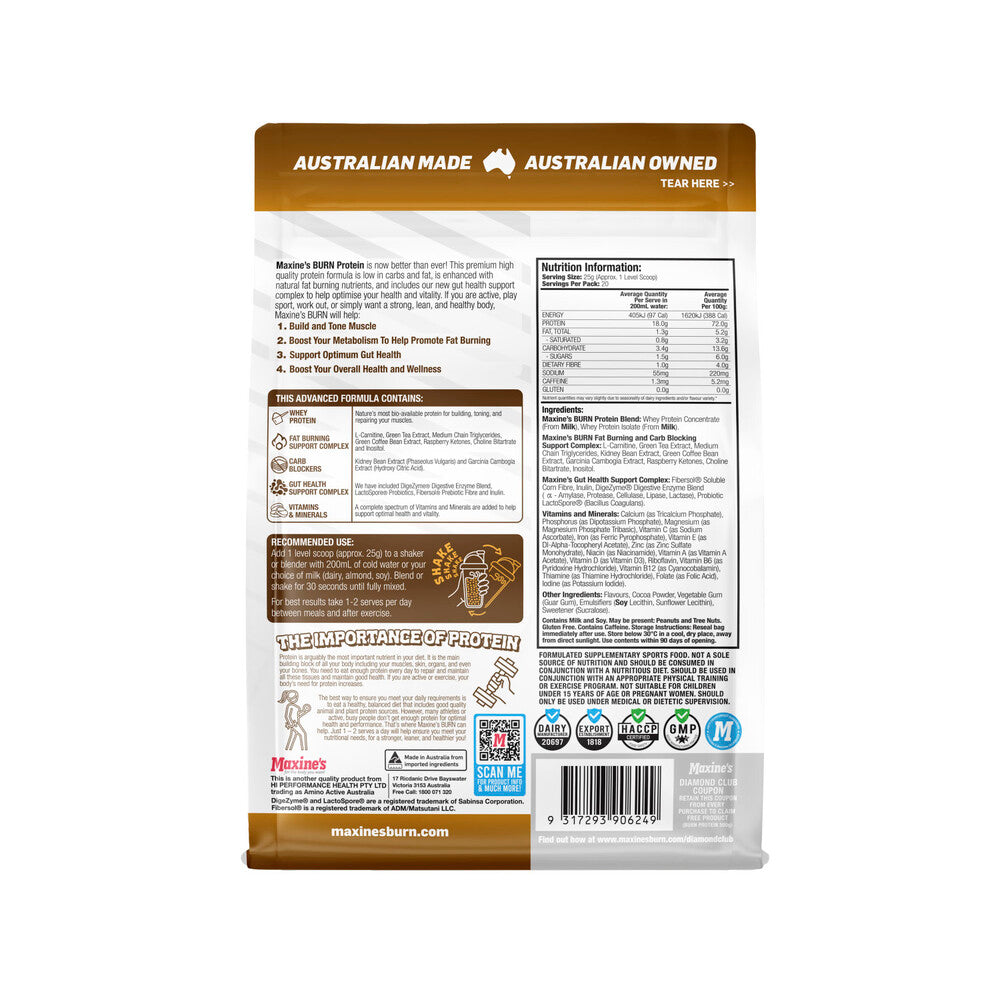 Maxine's Burn Protein Chocolate Honeycomb - 500g