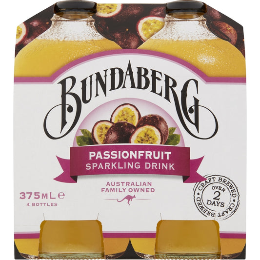 Bundaberg Sparkling Passionfruit Drink 375ml X 4 Pack