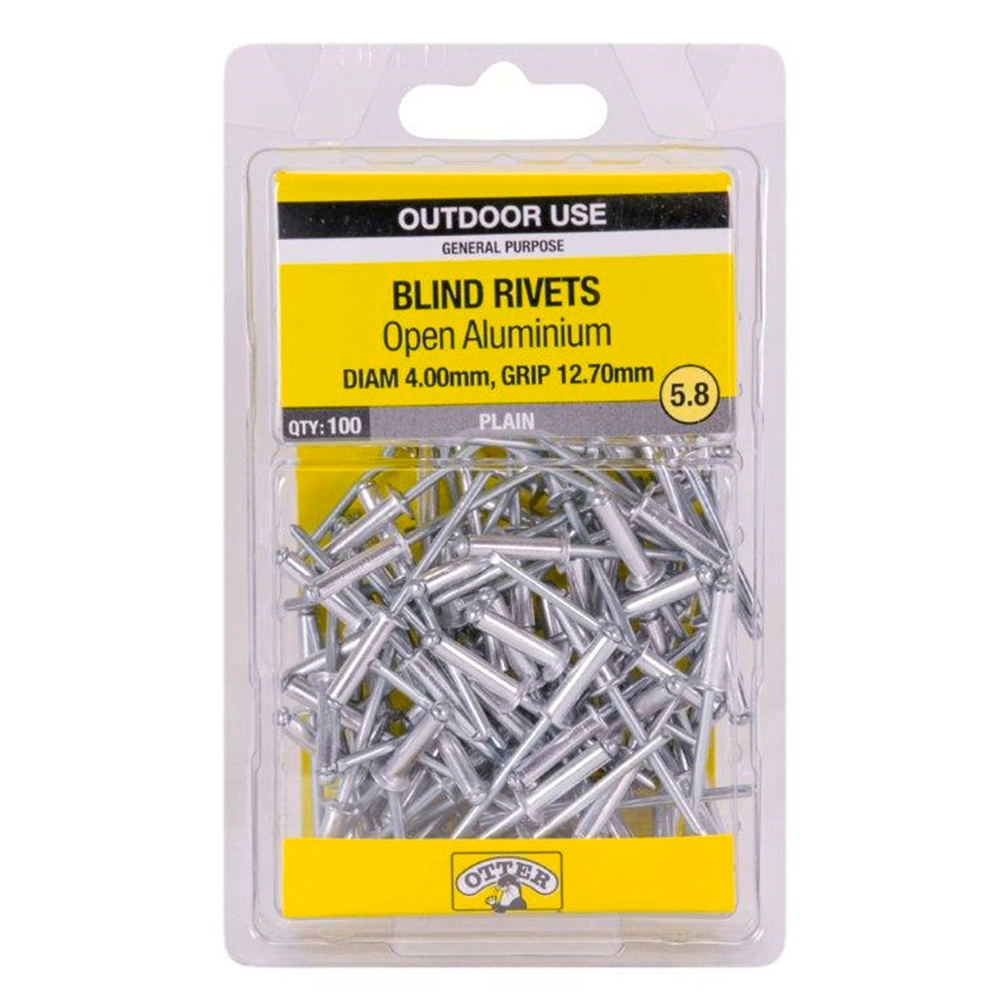 Otter Open Aluminium Blind Rivets - 4.0 x 12.7mm - 100 Pack
