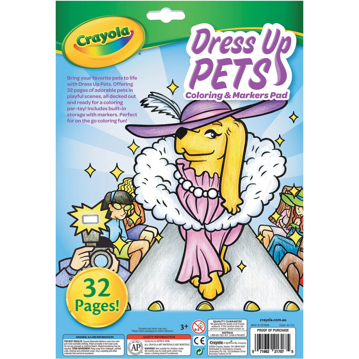 Crayola Colour & Marker Pad Dress Up Pets Each