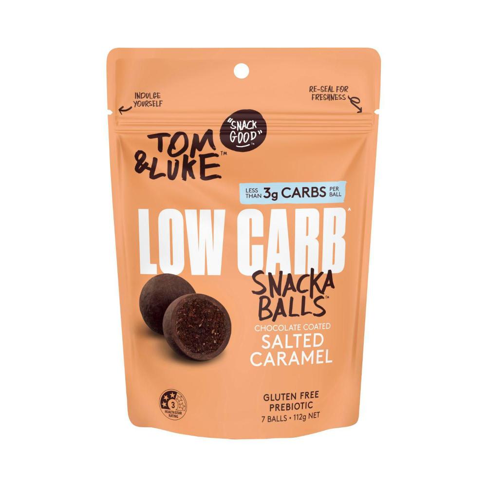Tom & Luke Low Carb Snackaballs Chocolate Coated Salted Caramel - 112g