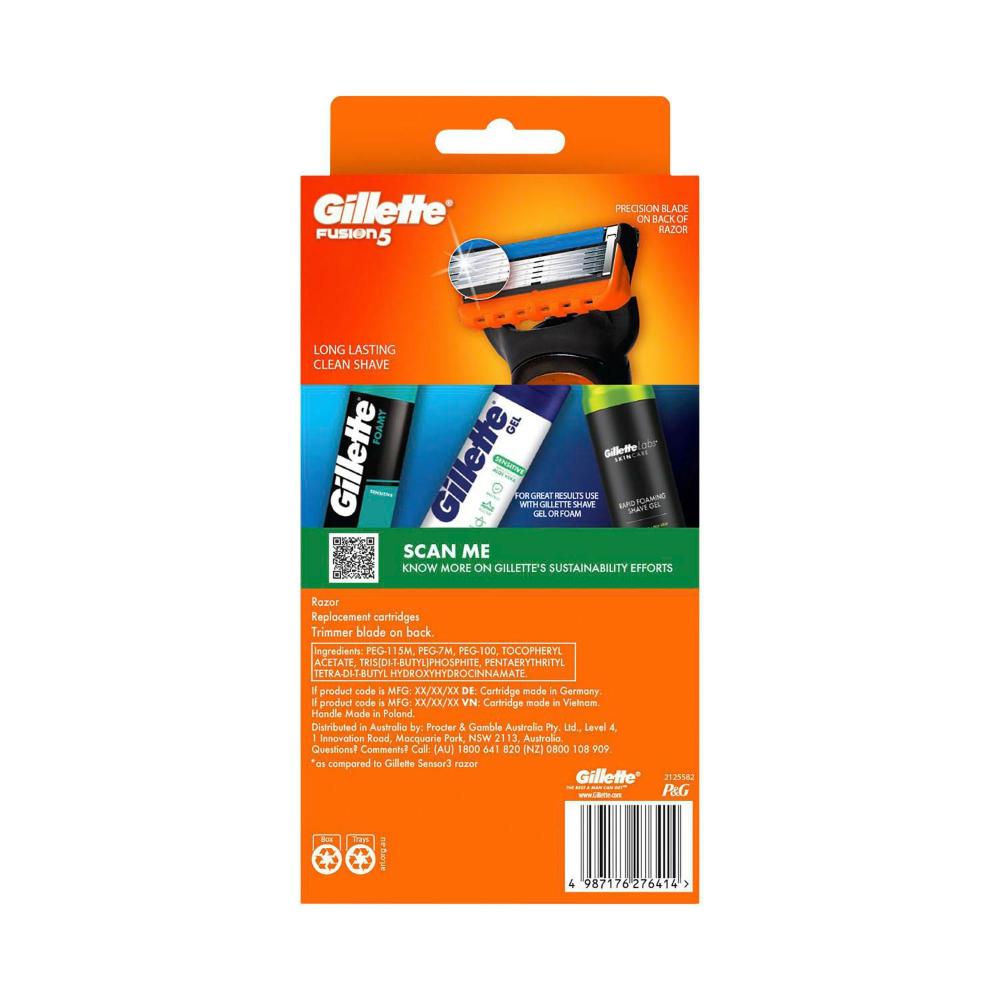 Gillette Fusion 5 Razor Kit With 10 Refill Blades - 1 Each
