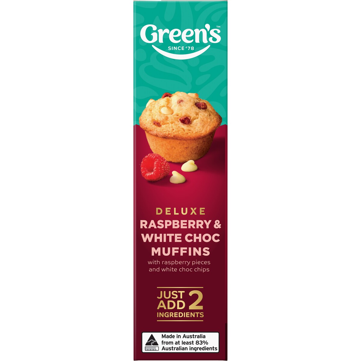 Green's White Chocolate & Raspberry Muffin Mix 400g