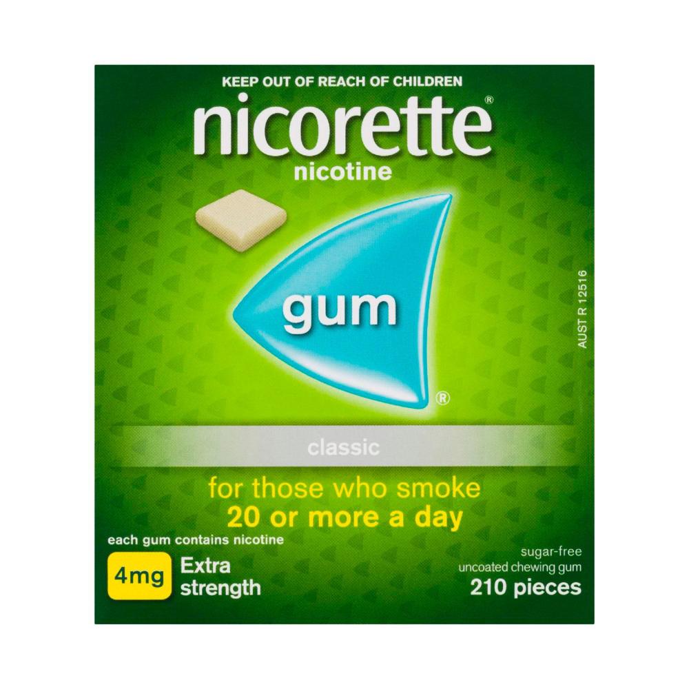 Nicorette Quit Smoking Nicotine Gum Classic 4mg - 210 Pack