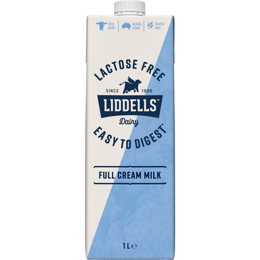 Liddells Lactose Free Full Cream Long Life Uht Milk 1l