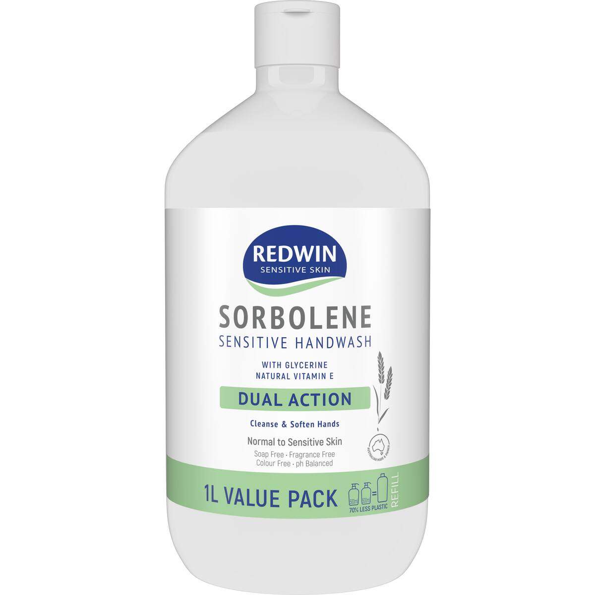 Redwin Sorbolene Sensitive Handwash Dual Action Value Pack 1l