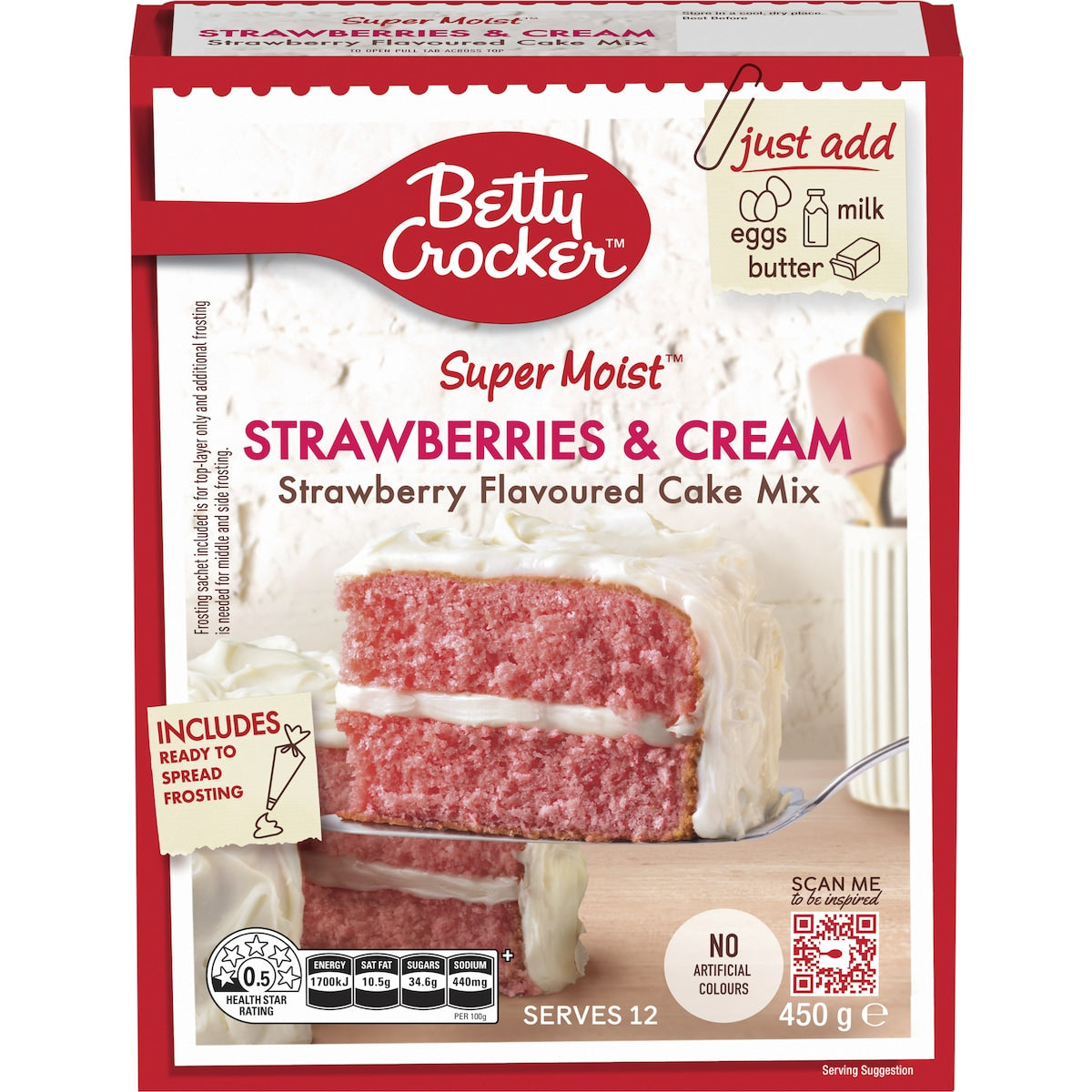 Betty Crocker Strawberries & Cream Cake Mix 450g