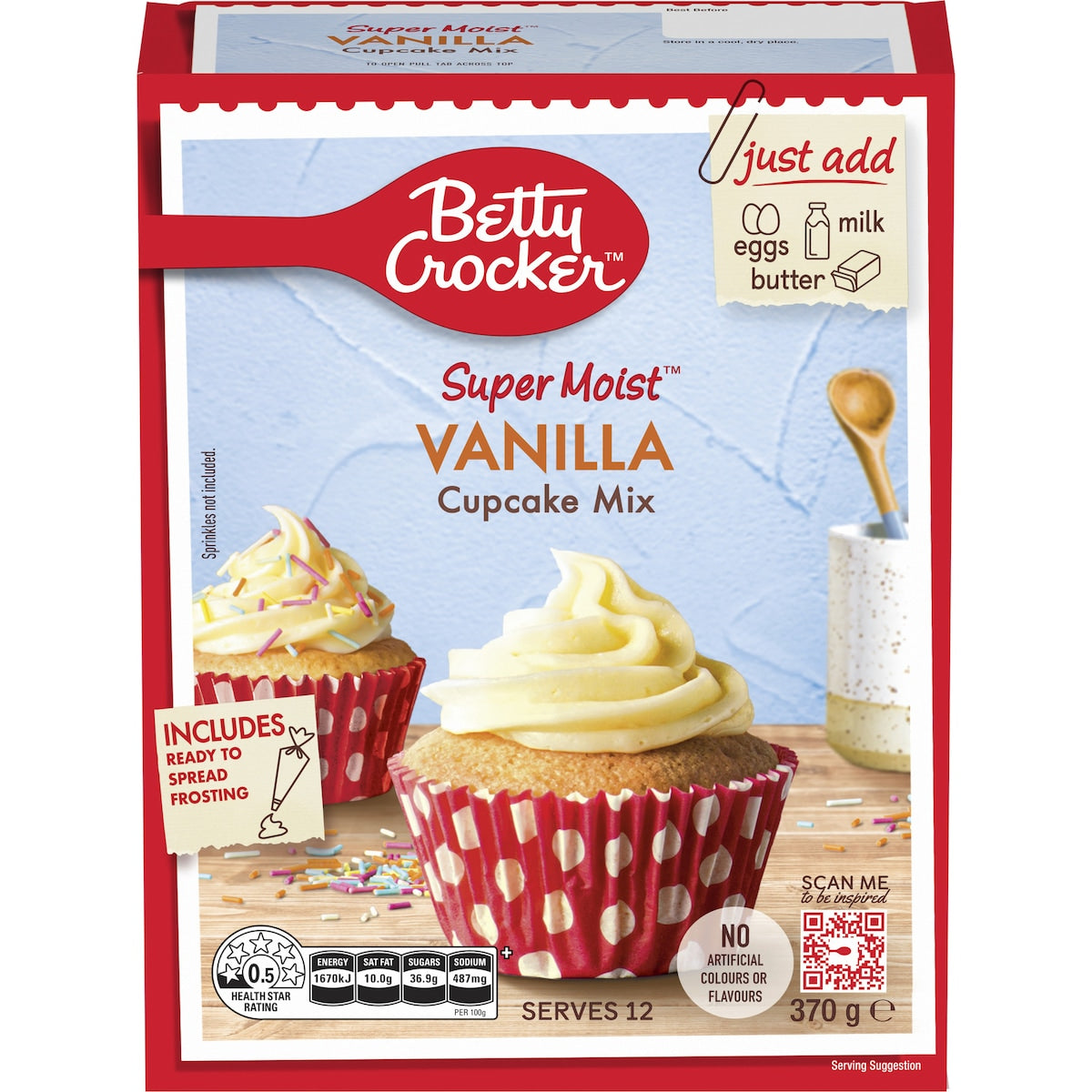 Betty Crocker Vanilla Cupcake Mix 370g