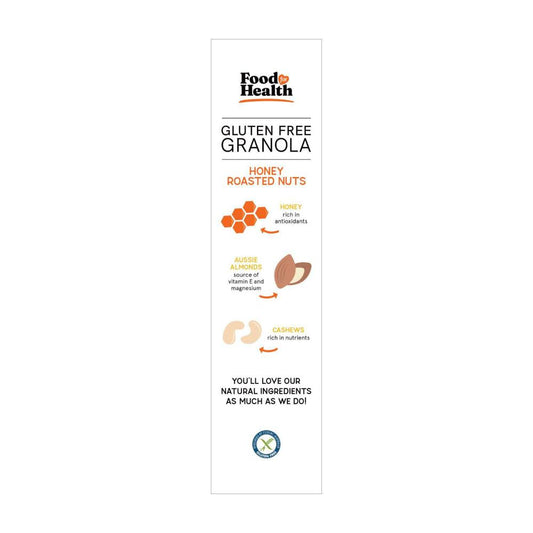 Food For Health Gluten Free Granola Honey Roasted Nut - 400g