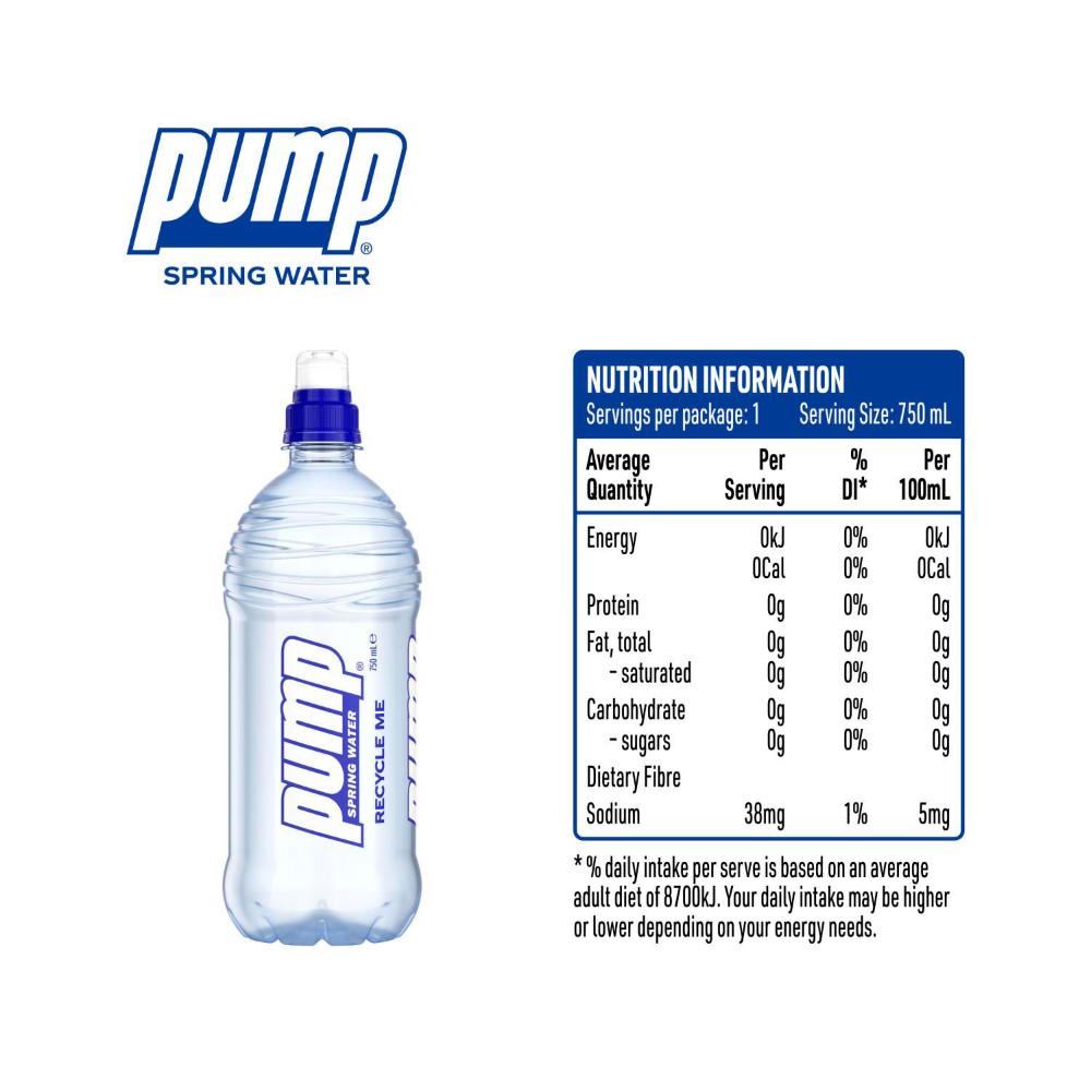 Pump Spring Water Bottle - 750mL