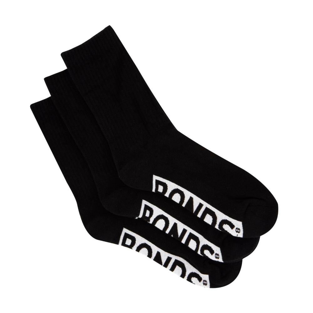 Bonds Women's Logo Sport Crew Sock 3+ & 8+ - 3PACK