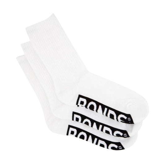 Bonds Women's Logo Sport Crew Sock 3+ & 8+ - 3PACK