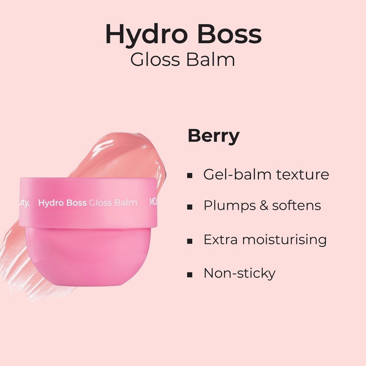Mcobeauty Hydro Boss Gloss Balm Berry Each
