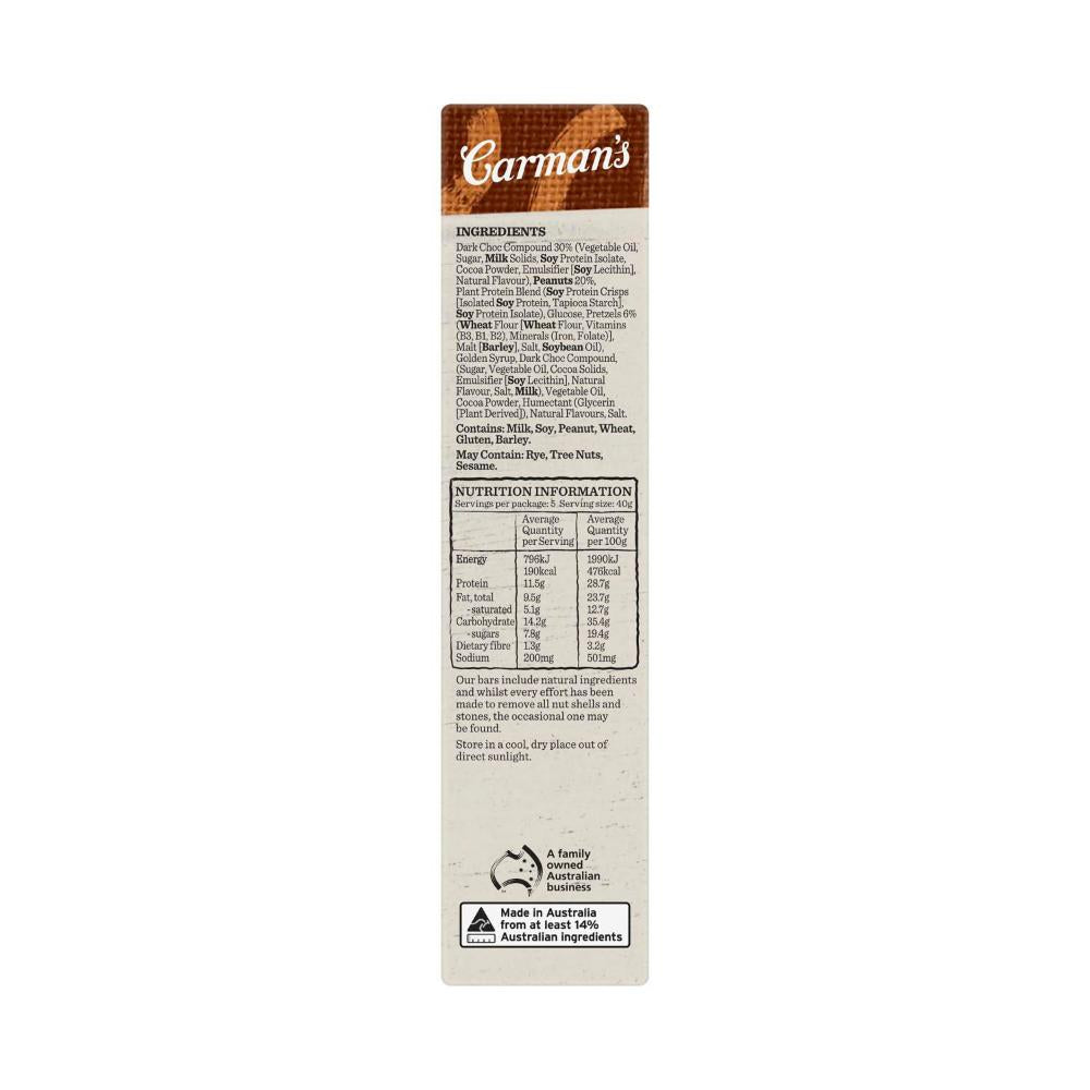 Carman's Protein Bar Dark Choc Pretzel - 200g