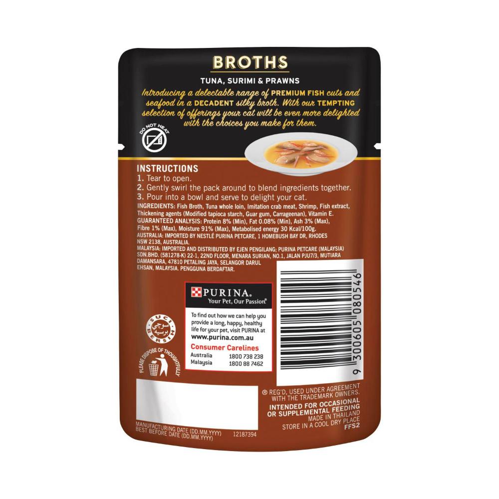 Fancy Feast Royale Broths Tuna Surimi Prawn Cat Food - 40g