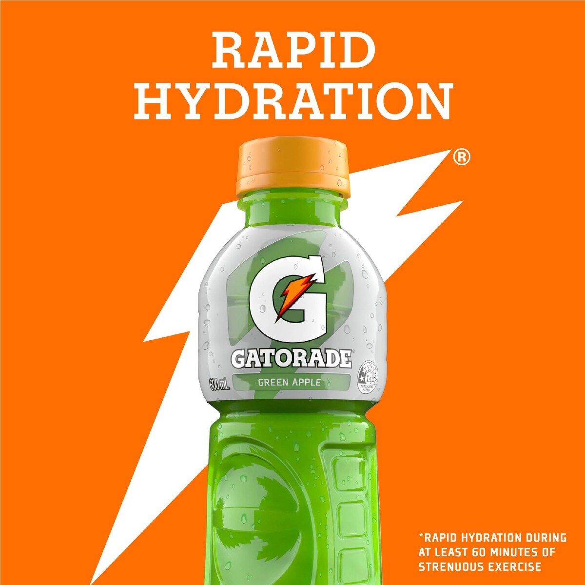 Gatorade Sports Drinks Green Apple Electrolyte Hydration Bottle 600ml