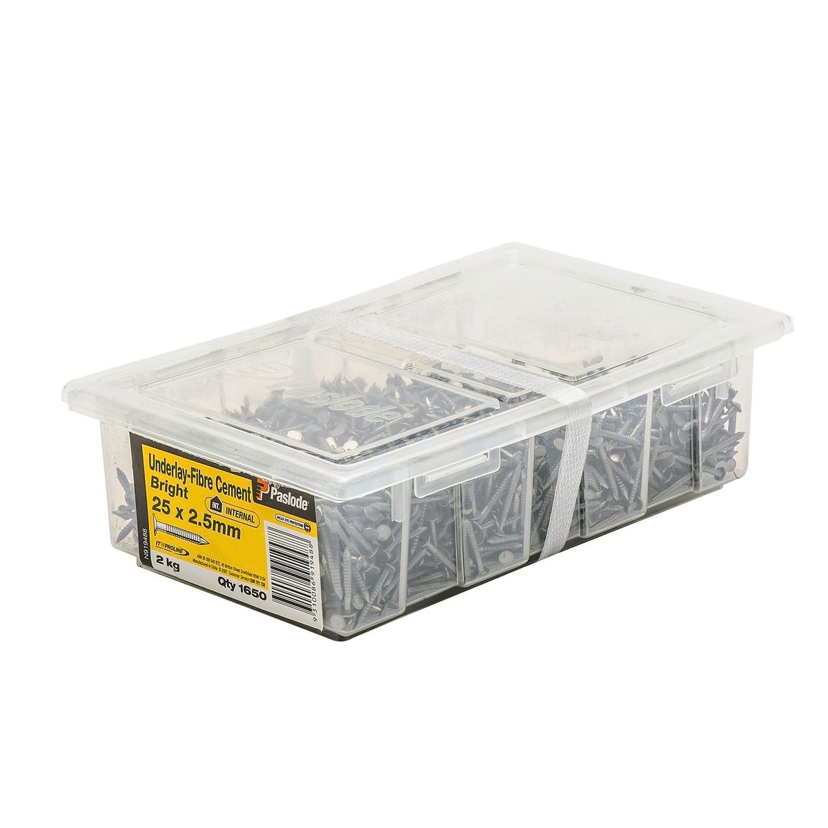 Paslode Annular Underlay Nails 25mm 2.5mm Bright Steel 1650 Pack