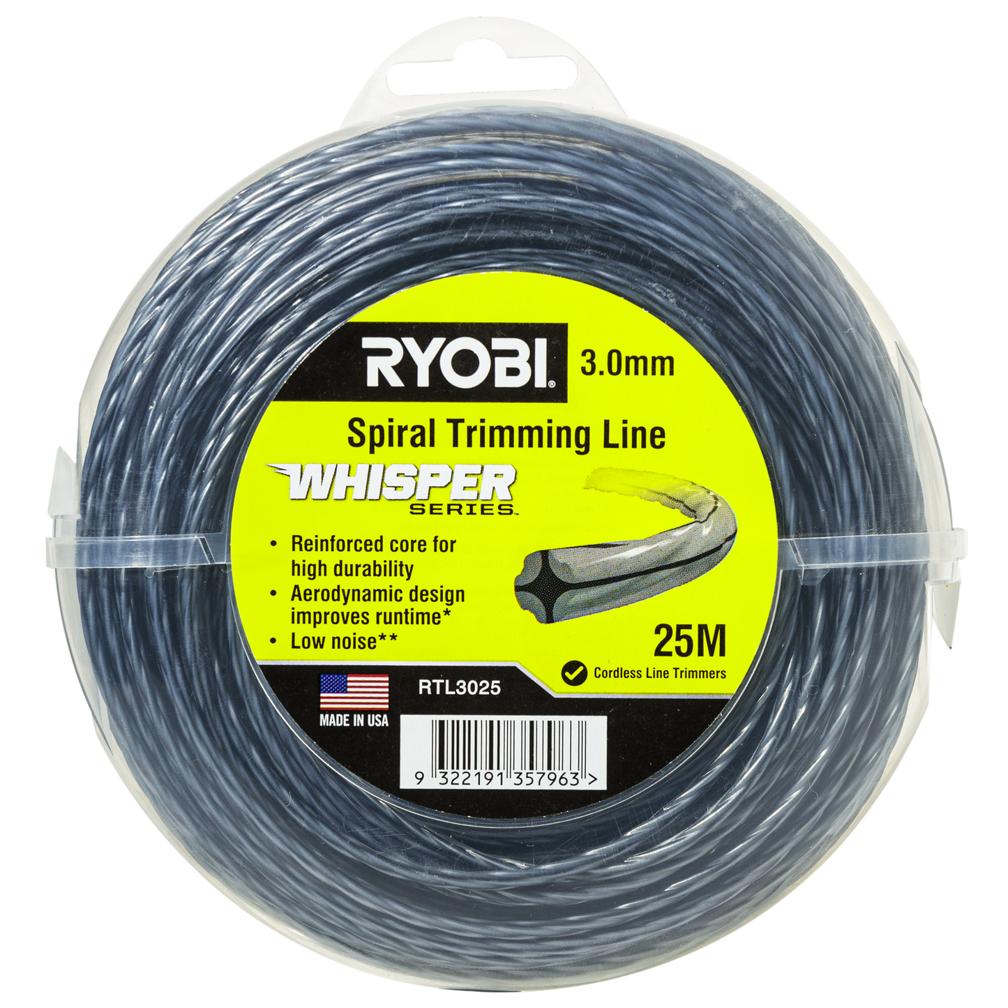 Ryobi Whisper Series Trimming Line - 3mm x 25m