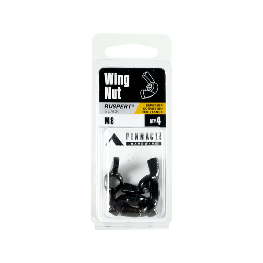 Pinnacle Black Ruspert Wing Nut - M8 - 4 Pack