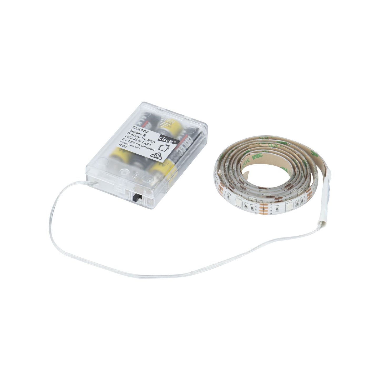 Click RGB LED Battery Operated Strip Light - 1m