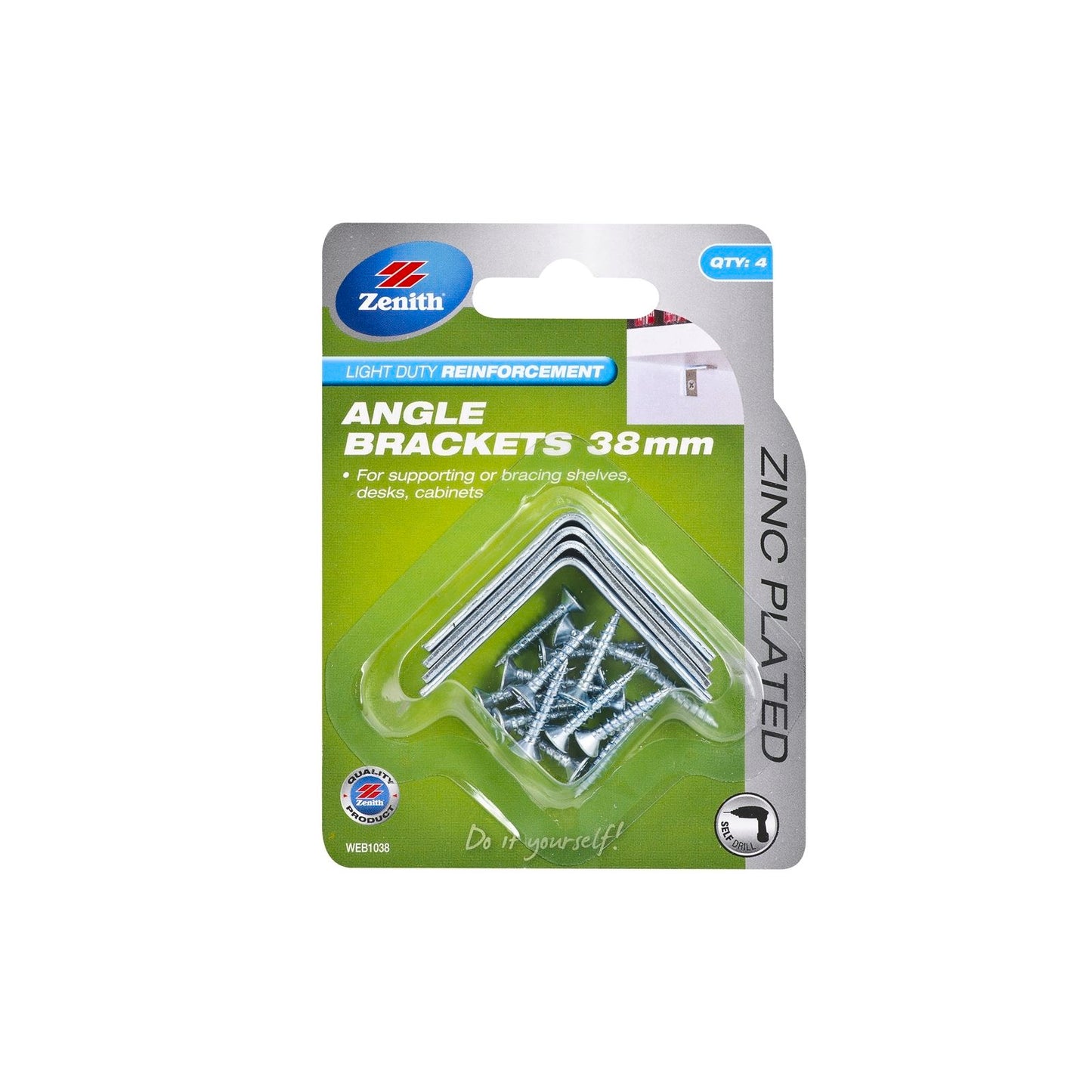 Zenith Angle Brackets - 38mm - 4 Pack