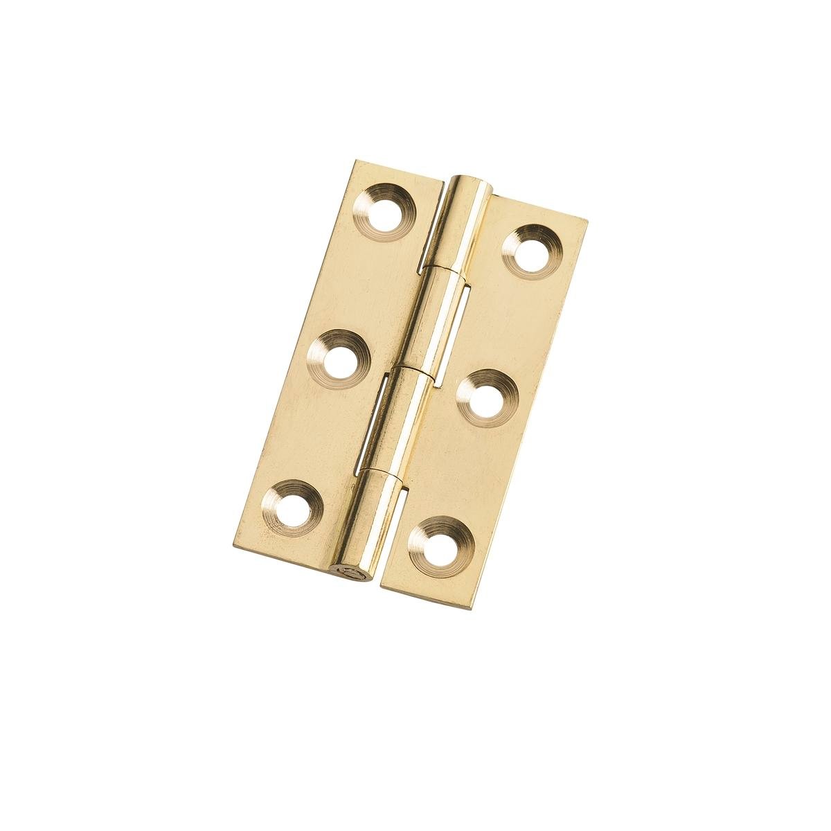 Lane Brass Fixed Pin Butt Hinge 38mm x 22mm x 1.6mm Corrosion Resistant