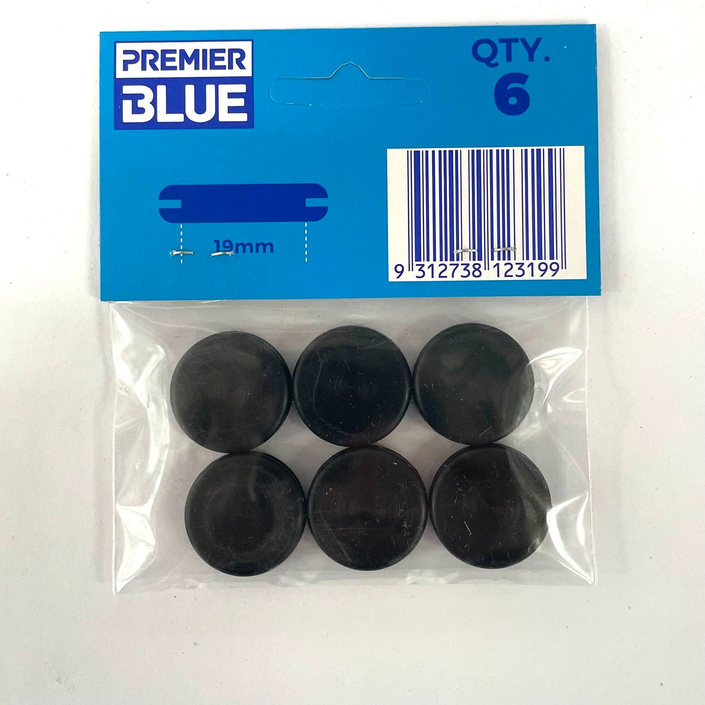 Premier Blue Blanking Grommet - 19mm - Black