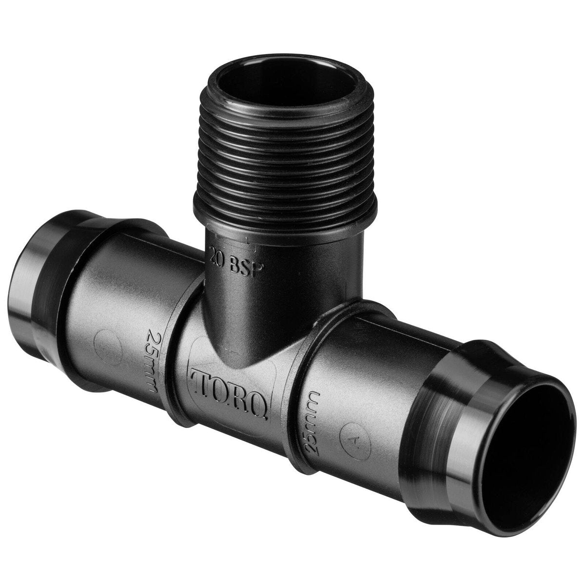 Toro 25mm Barbed x 20mm Male BSP Threaded Tee - Polypropylene - Durable