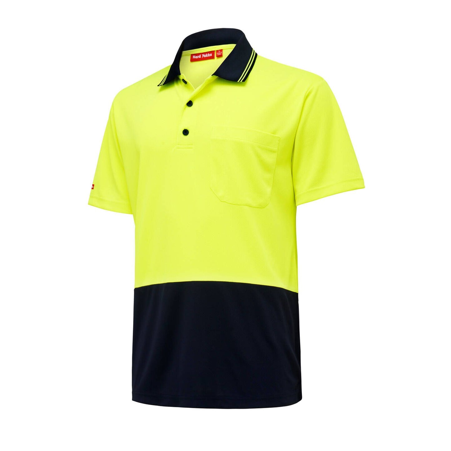 Hard Yakka Hi Vis Short Sleeve Polo - 3XL - Yellow/Navy