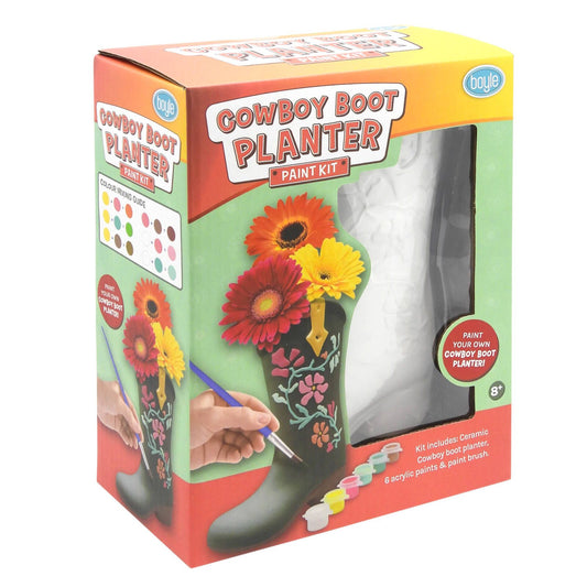 Boyle Cowboy Boot Planter Paint Kit - 14 x 6.5 x 18cm