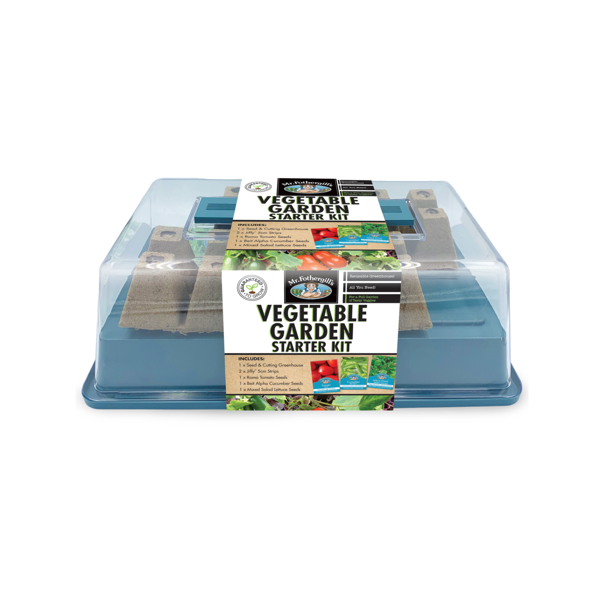 Mr Fothergill S Vegetable Garden Starter Kit - Greenhouse - 20 Pots - Easy Growing