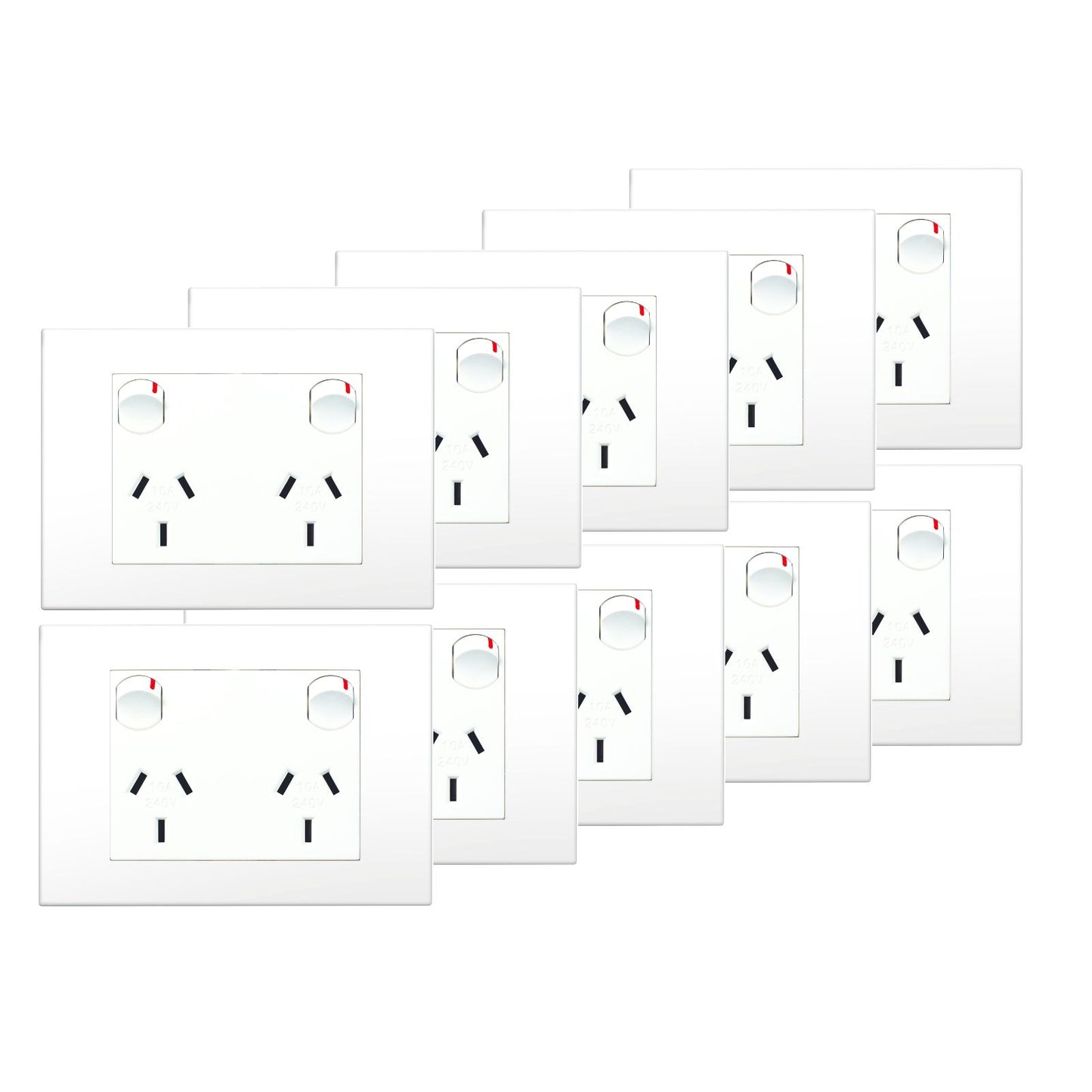 VIVO Double Powerpoint - 10 Pack - White