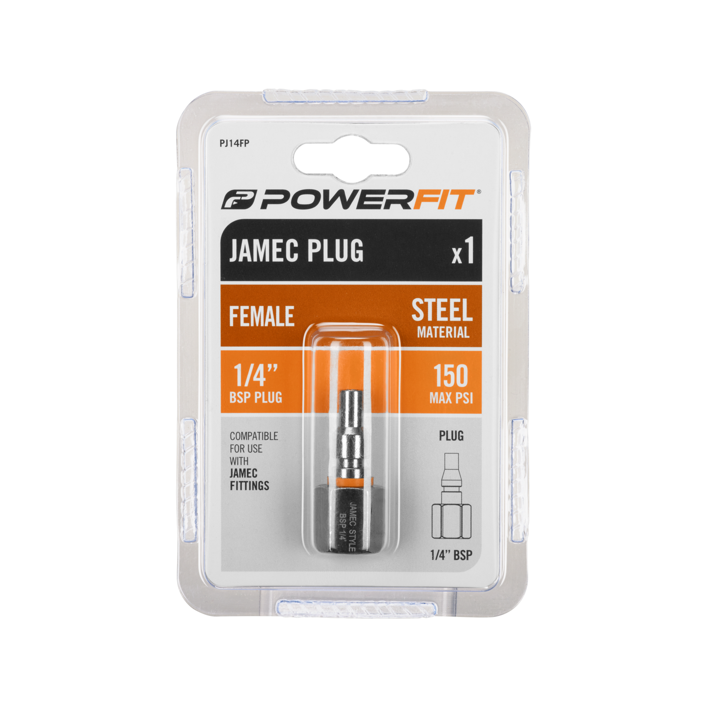 Powerfit Jamec Female Plug - 1/4"BSP - 150PSI