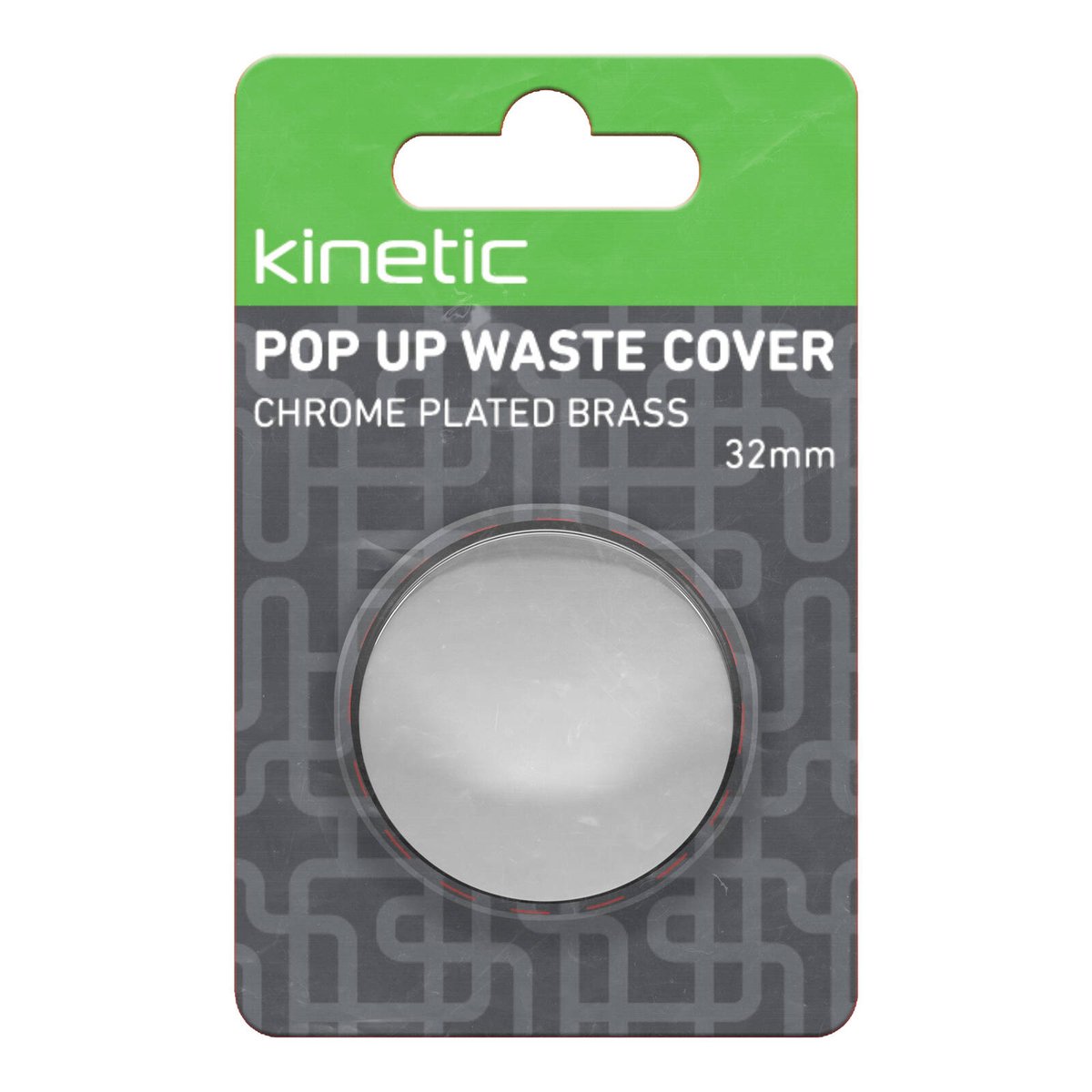 Kinetic 32mm Chrome Pop Up Waste Cover - Brass - Durable - Easy Install