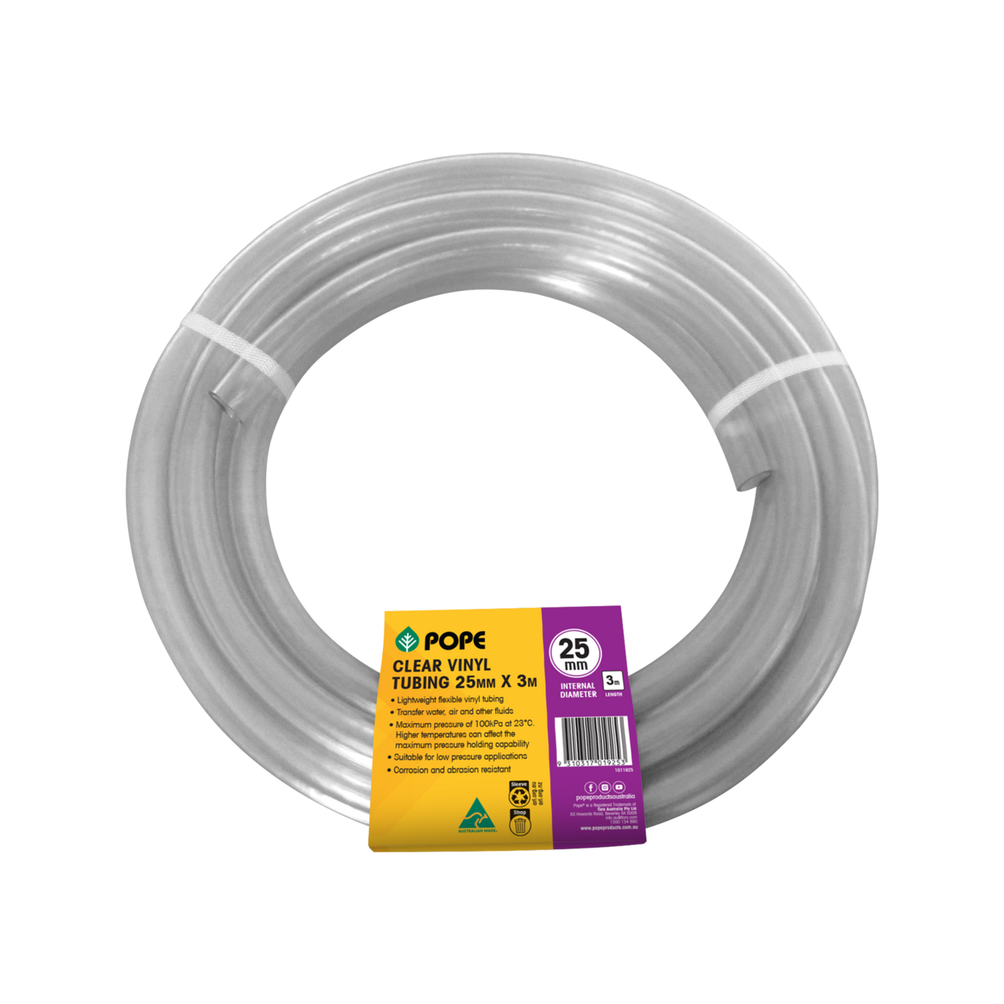Pope Clear Vinyl Tubing - 25mm x 3m