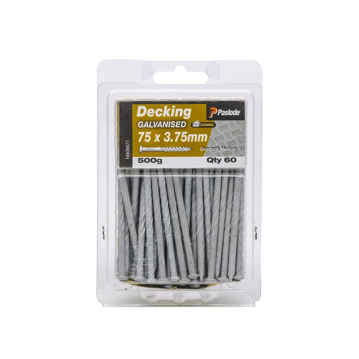 Paslode Griplock Nails - 75mm x 3.75mm - Galvanised - Heavy Duty - 60 Pack