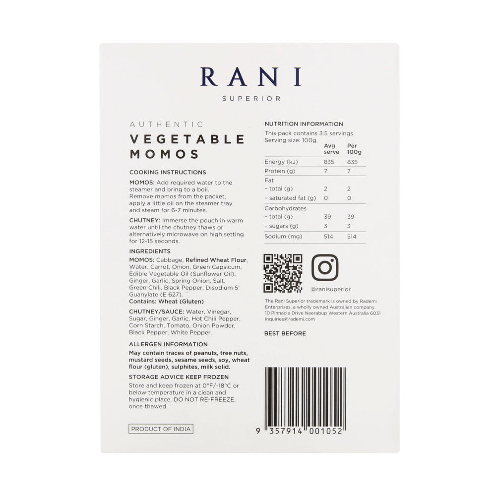 Rani Superior Veg Momos - 350g